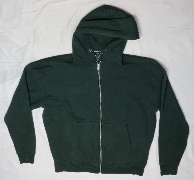 FREE JOURNEY MENS L FOREST GREEN HOODIE FLEECE SWEATSHIRT JACKET FF9KD94 JOG RUN