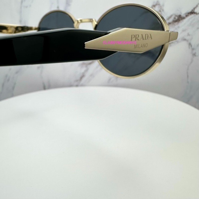 PRADA Sunglasses 55mm Gold AUTHENTIC Black Metal PRADA MILANO PR65ZS ZVN09T gallery