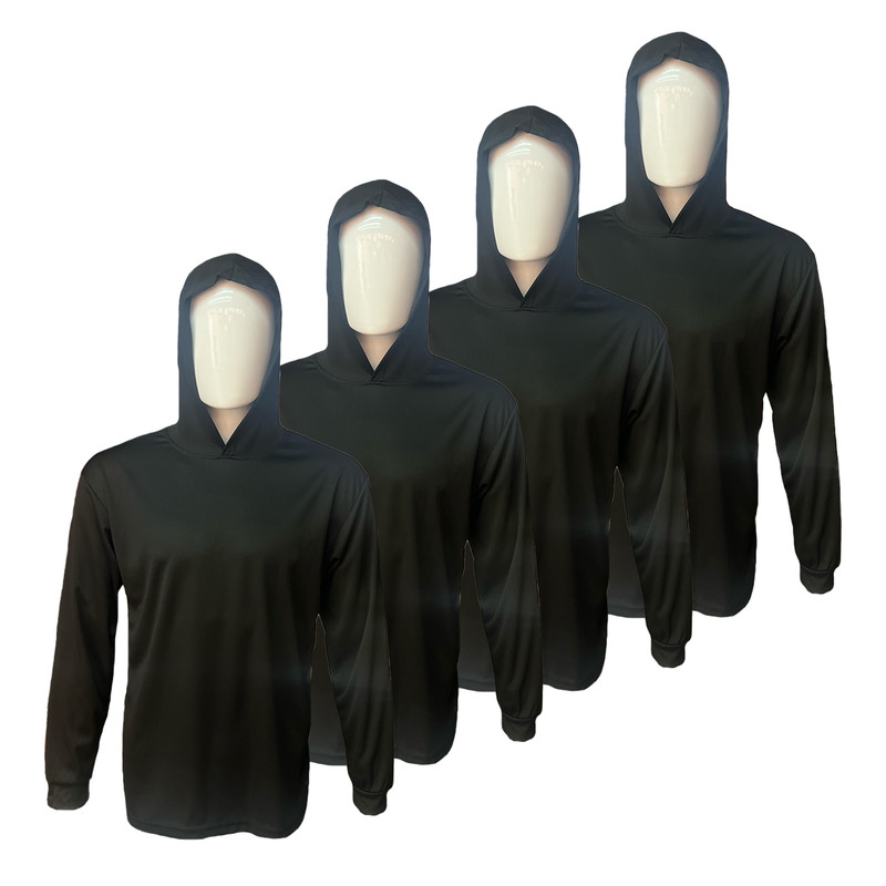 4 PACK - Hi Visibility ultra light weight Long sleeve hoodie / polyester birdeye gallery
