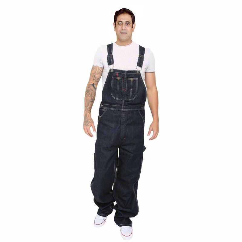 Men Pro Work Dungaree Denim Overalls Bib and Brace Decorators Workwears Trousers