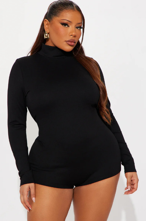 Natasha Micro Short Romper - Black gallery