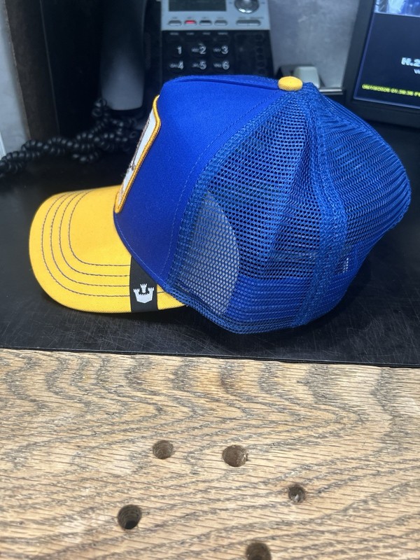Goorin Bros Blue/Yellow Trucker Hat, Mesh Back Adjustable Ram Patch, One Size gallery