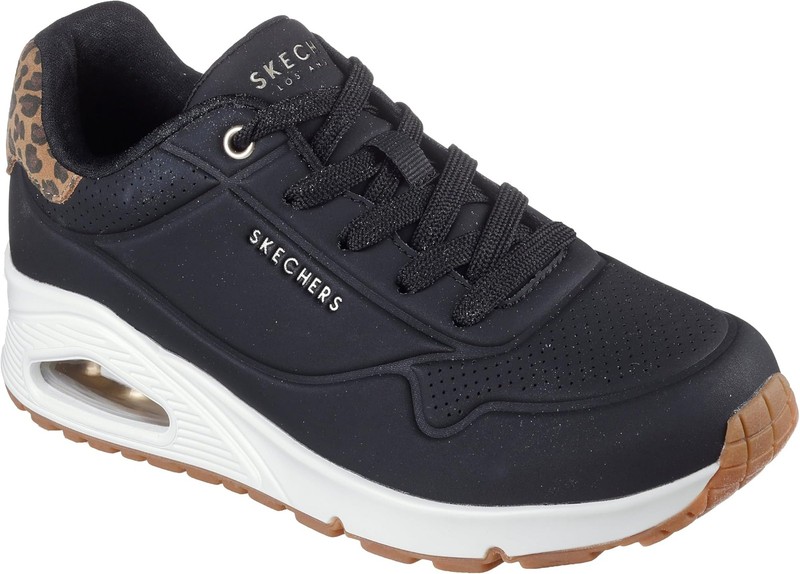 Skechers Women’s Uno – Jungle Nite – Black/Tan Leopard Print – 8.5