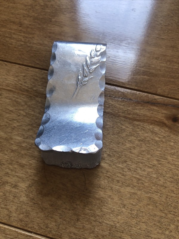 Metal Money Clip With Floral Etching