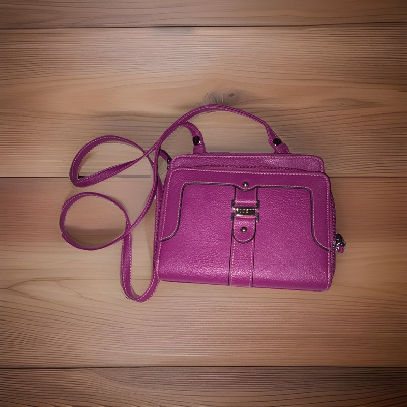 Rosetti Purple Small Crossbody Top Handle Zip Bag w/ Detachable Strap Buckle