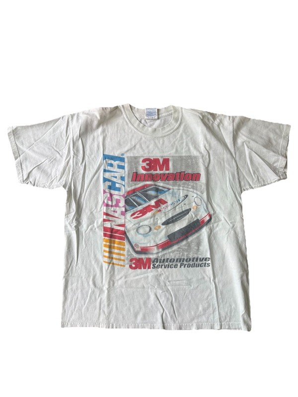 Gildan Ultra Cotton Mens Graphic T-Shirt White XL 3M NASCAR