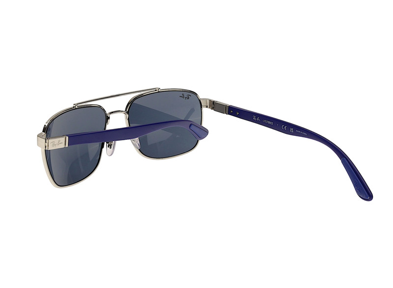 Ray-Ban R1270 Blue/Silver/Blue RB3701 Rectangular Sunglasses 59 mm gallery