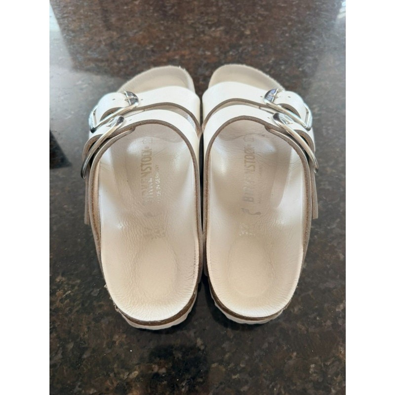 Birkenstock Arizona Big Buckle - White Leather - Size 37N (L6/M4) - EUC gallery