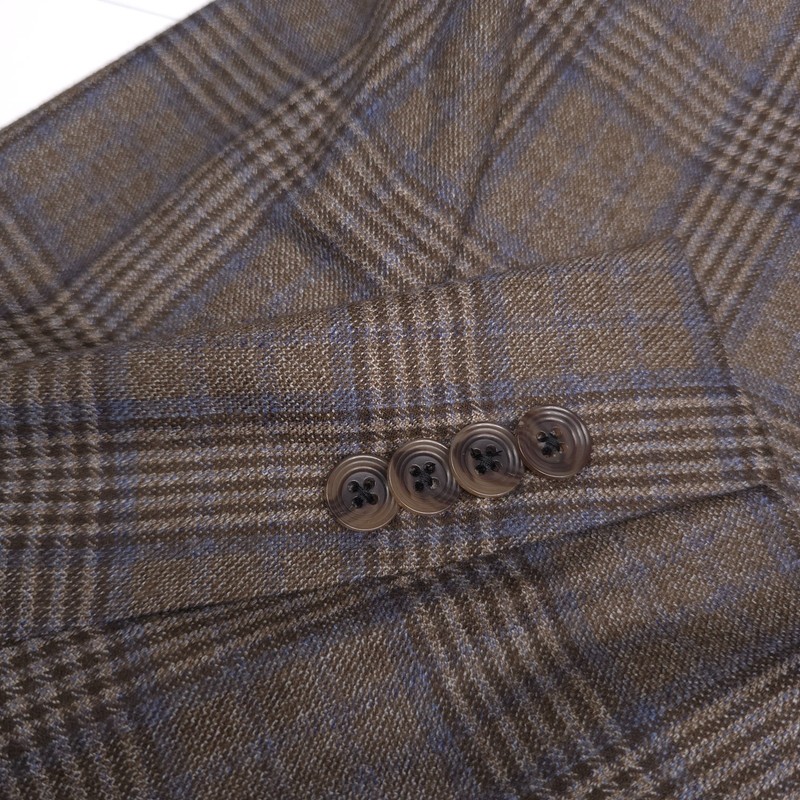Jack Victor Midland Sport Coat Mens 46R Brown Brushed Wool Plaid Blazer Jacket gallery