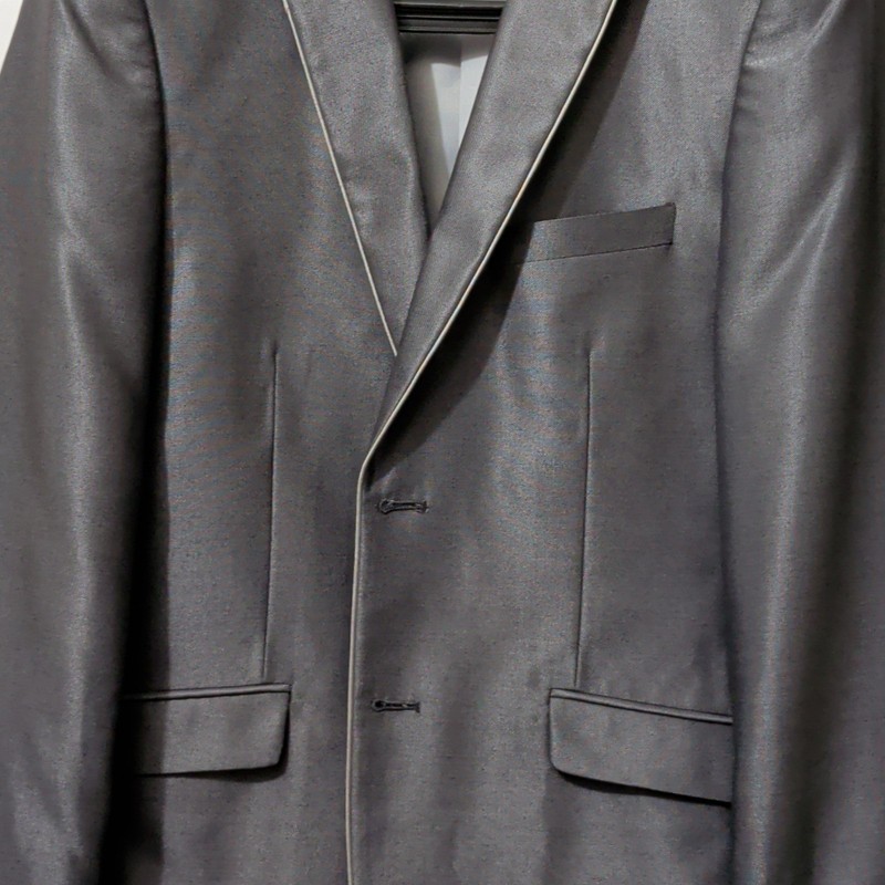 Vittorio St. Angelo Men’s 2-Piece Suit 40R 34W Gray 2-Button Satin Pockets