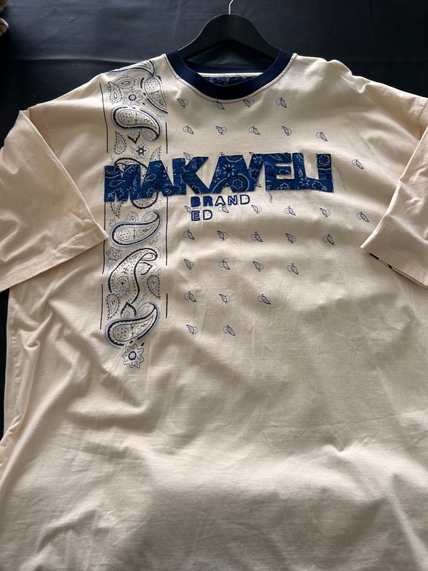 2pac makaveli branded shirt Vintage blue banadana Design