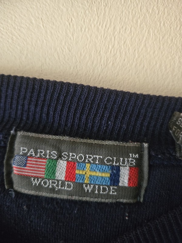 Paris Sport Club Women's Crewneck Sweatshirt Size Small Pre-owned Vintage gallery