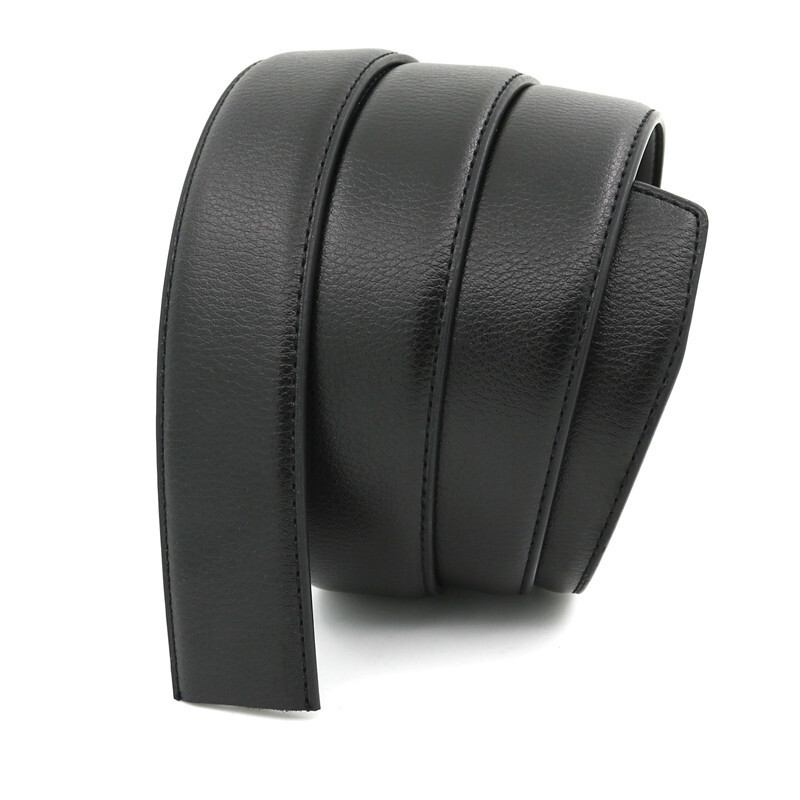 33mm Width Real Genuine Leather No Buckle Replacement Belt Men Strap Waistband gallery