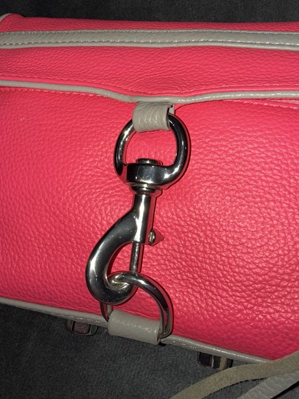 Rebecca Minkoff Mini MAC Convertible Crossbody Bag Neon HOT Pink Leather Rare gallery