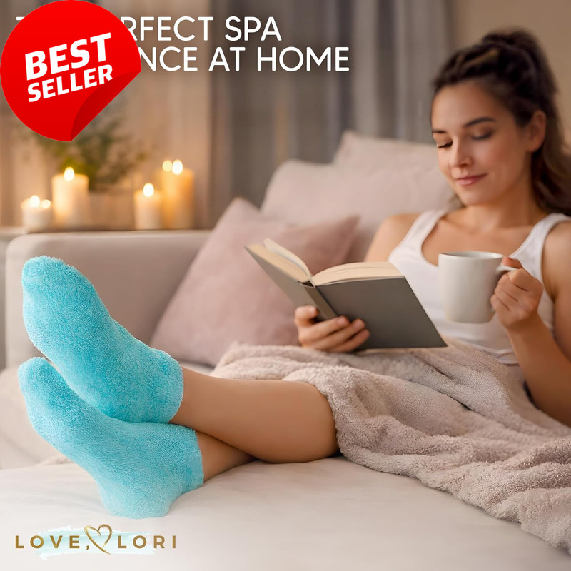 Moisturizing Spa Socks Vitamin E Jojoba Aloe Gel Foot Care Women Gift gallery