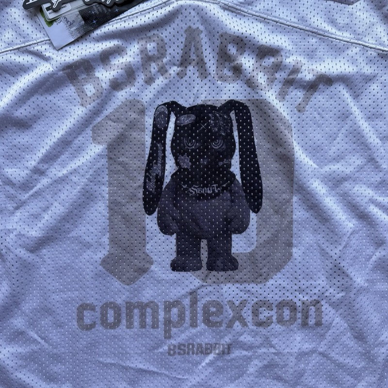BSRABBIT Trippy Gang Sz M Mesh Jersey White Sold Out Rare Brighter Days 2526FW gallery