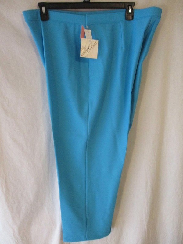 Lasting Comfort Polyester PLUS 40 Waist Aqua Pull On Flat Dress Pants NEW w/Tag