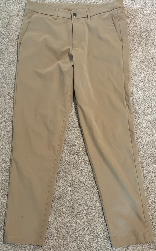 Lululemon Commission Pant Slim Fit Khaki Mens Size 34 x 32