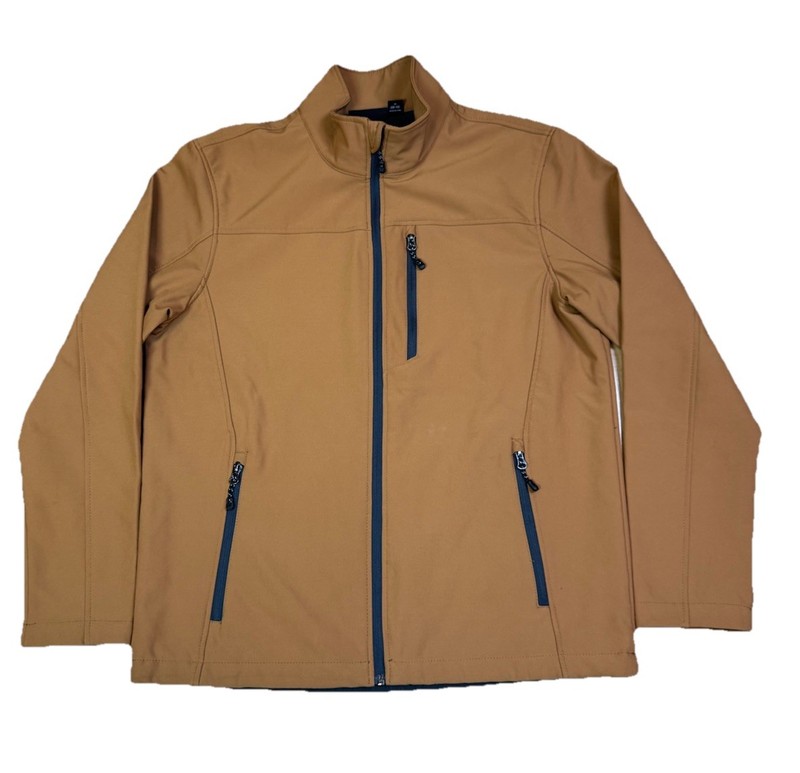 Swiss Tech Soft Shell Windproof Full Zip Jacket Men’s M 38-40 Brown Mock Neck