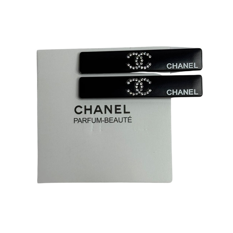 Chanel Beauty Hair Clip Gift Set (2 Pcs) - New with Box, Rare, Black/Silver