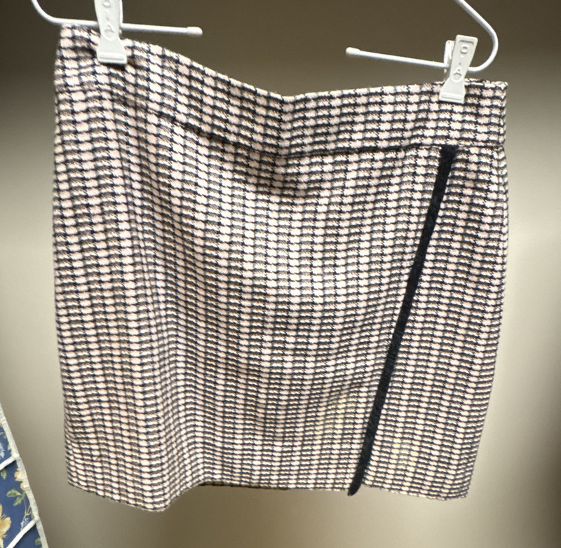 J.CREW Women’s Tweed Check Pencil Skirt Black White Pink Size 10