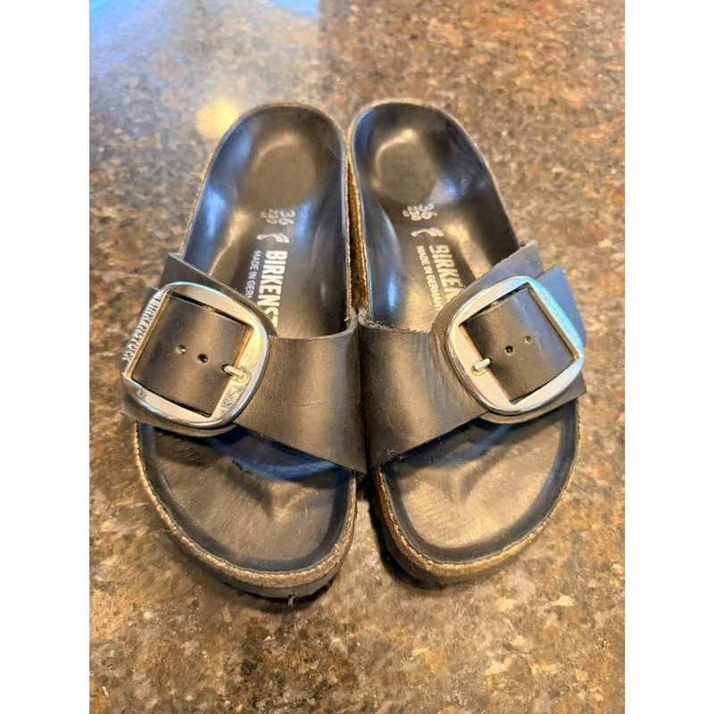 Birkenstock Madrid Big Buckle Sandals – Black Leather – EU 36 (L5) - EUC! gallery