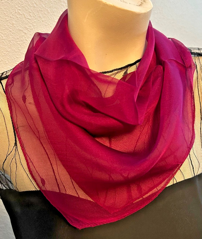 NEW 20 x 21 In Small Sq. Burgundy Solid Color 100% Mulberry Silk Scarf – SS 1036