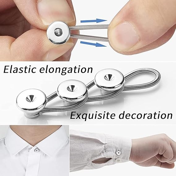 20x Metal Collar Neck Waist Extender Expander Buttons for Men Dress Shirt Pants gallery