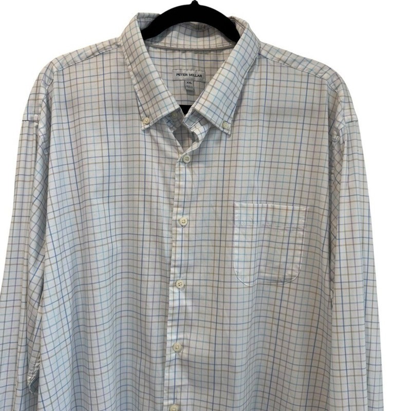 Peter Millar Plaid Button Down Long Sleeve Dress Shirt XXL gallery