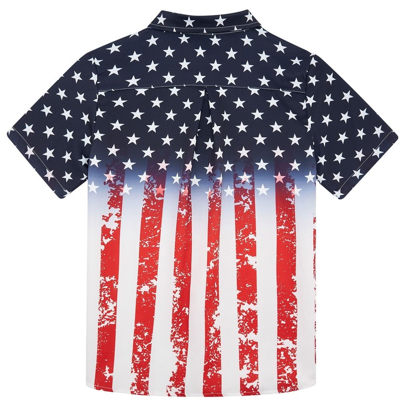 3t 4t Kids American Flag Shirts Toddler Boys USA Button Up Patriotic Shirt fo... gallery