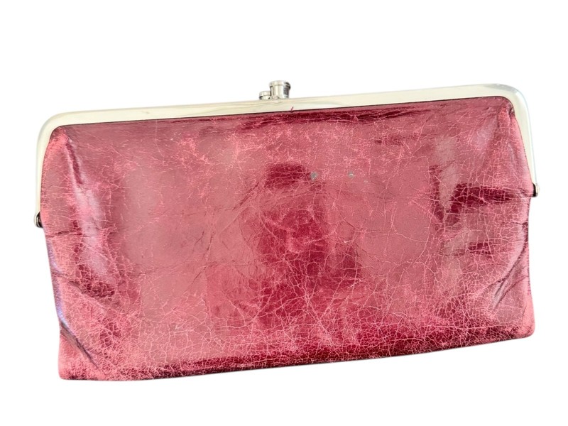 HOBO Lauren Bifold Clutch Wallet Purse for Women Red Leather with Inner Dividers gallery