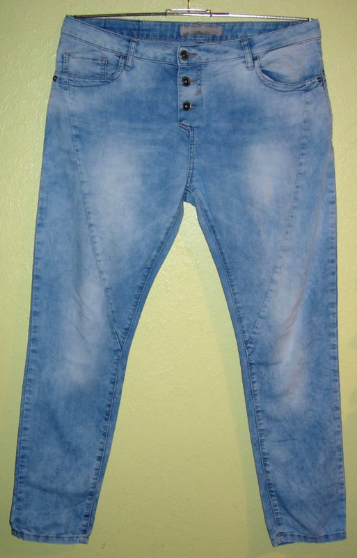 01) ladies stretch jeans in midi blue size 30 by Vin Tage Amisu