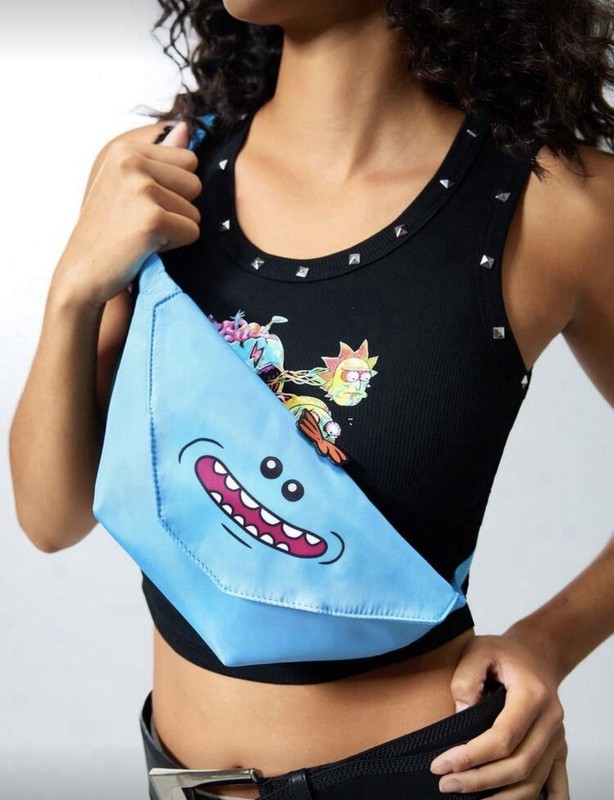 Rick And Morty FANNY PACK Shoulder Bag MR MEESEEKS Crossbody BLUE Bumbag PURSE