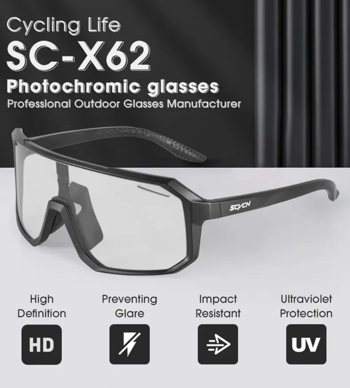 Photochromic Men's UV400 Cycling Sunglasses Women Sports Running Eyewear for Men gallery