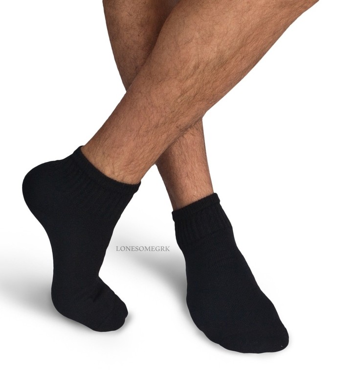 6 Pairs BIG MENS Shoe 12-15 Cotton Lightly Cushioned Black Ankle Socks USA Made gallery
