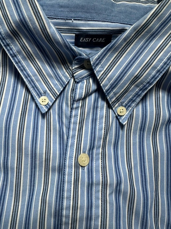 Chaps Easy Care Button Down Shirt Men’s 2XT Blue Striped Long Sleeve Cotton gallery