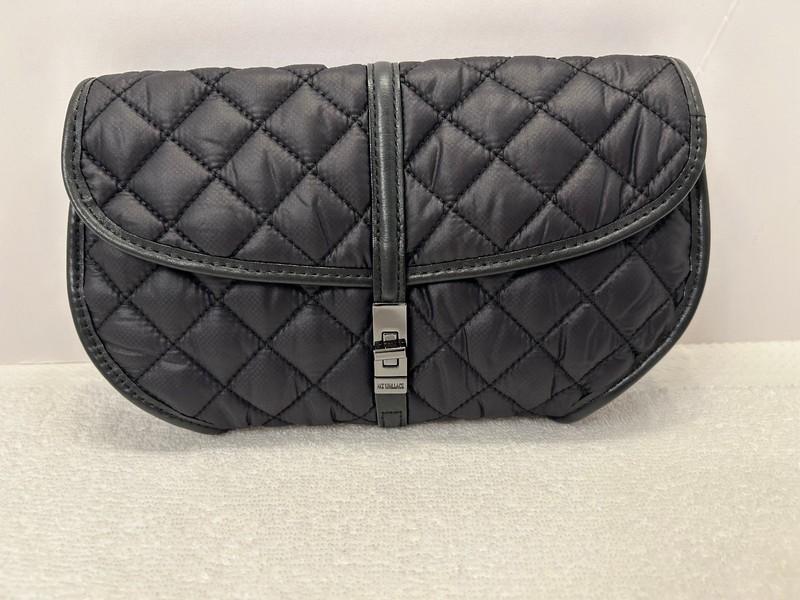 MZ Wallace Small Astor Convertible Clutch in Black Quilted Nylon (1797C1590)