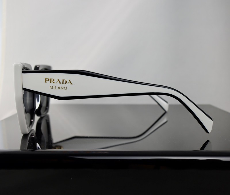 Prada PR15WS Black and White/ Gray Lens Square Sunglasses 100% UV gallery