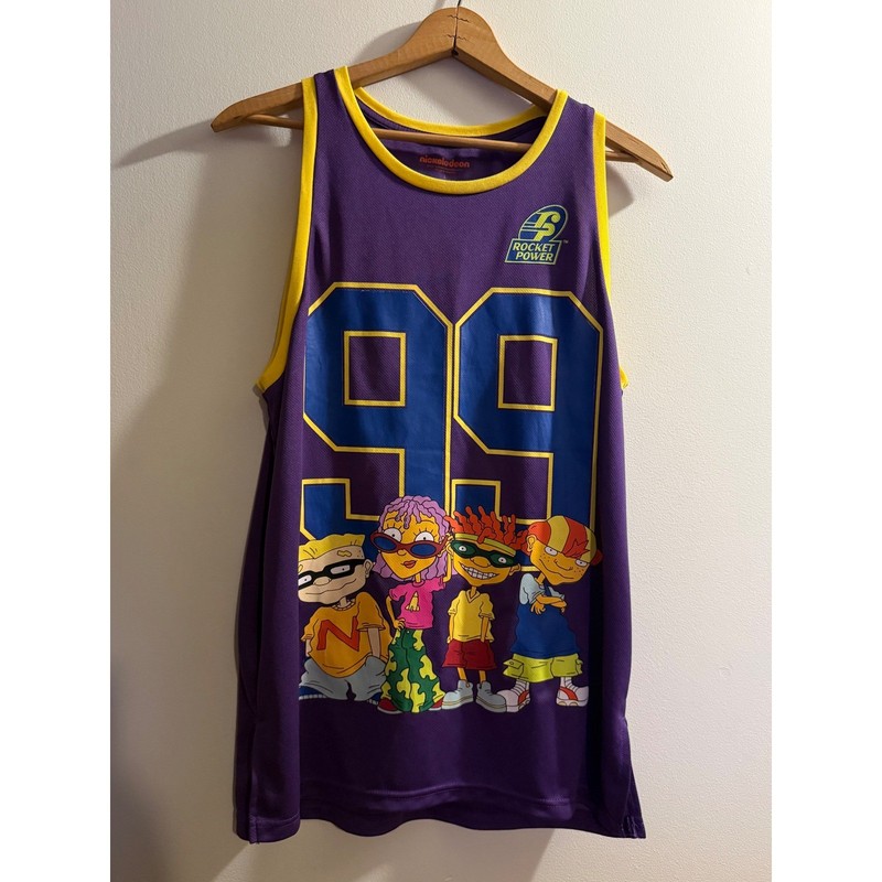 Nickelodeon Rocket Power Mens Purple Mesh Jersey Tank Top Size L 99 Graphic 2021