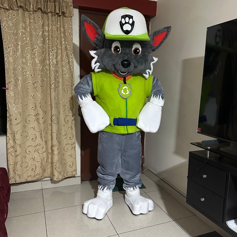 Adult Gray Wolf Mascot Costume Traveler Backpack Plush Full Body Animal