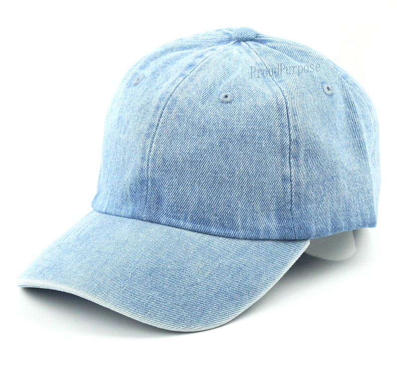 Mens Womens Solid Polo Style Baseball Cap Ball Dad Hat 100% Cotton Sports Blue