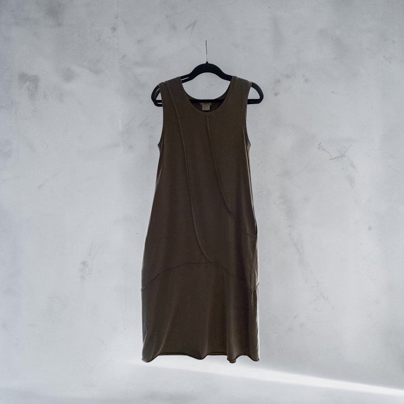 Crea Concept Asymmetric Seam Tank Midi Dress Earth Brown EU 40 US 8 M Lagenlook gallery