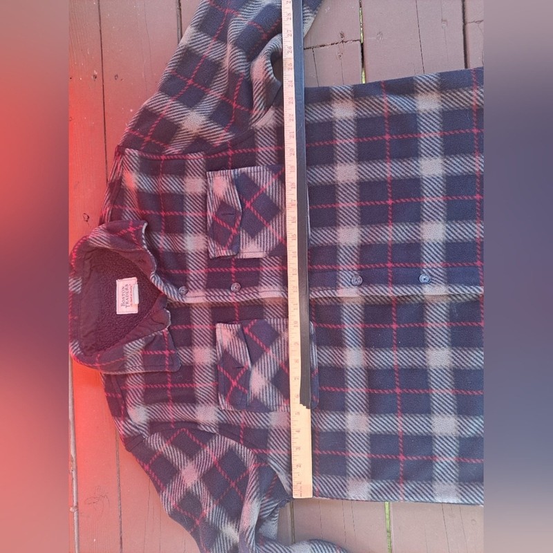 Boston Traders long sleeve button-up jacket small blue red brown XL gallery
