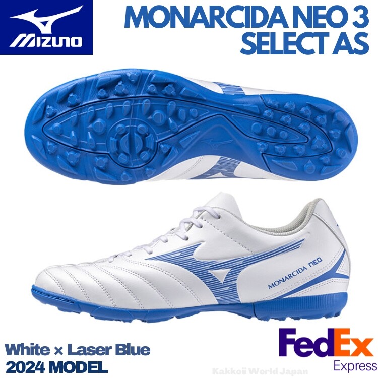 Mizuno Soccer Turf Shoes MONARCIDA NEO 3 SELECT AS P1GD2425 25 White/Blue WIDE