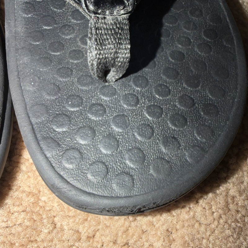 Vionic Women’s Tide II Toe Post Sandal Glossy Black Flip Flop Size 7 gallery