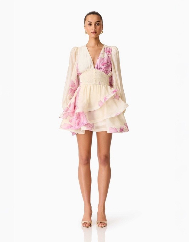 NWT Elliatt Rova Long Sleeve Floral Mini Dress S