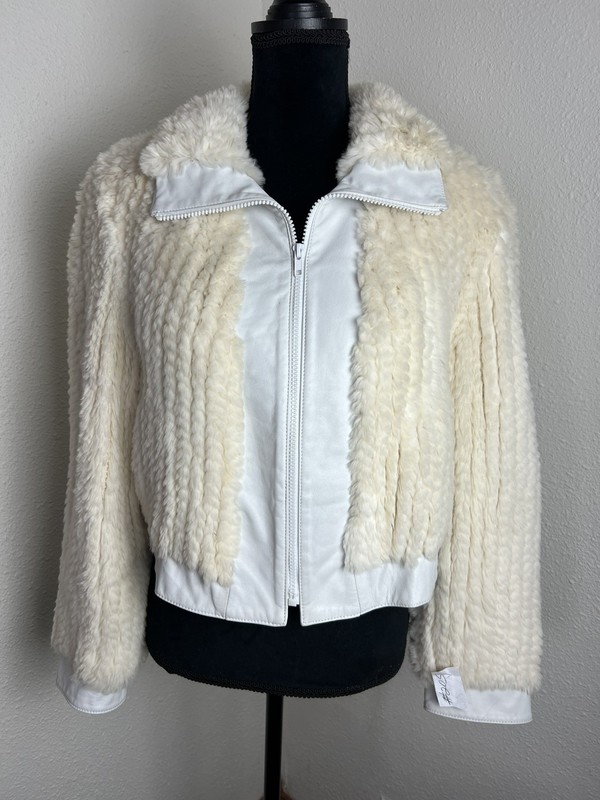 Excellent Knitted Sheared Beaver Fur Jacket Medium Large #210