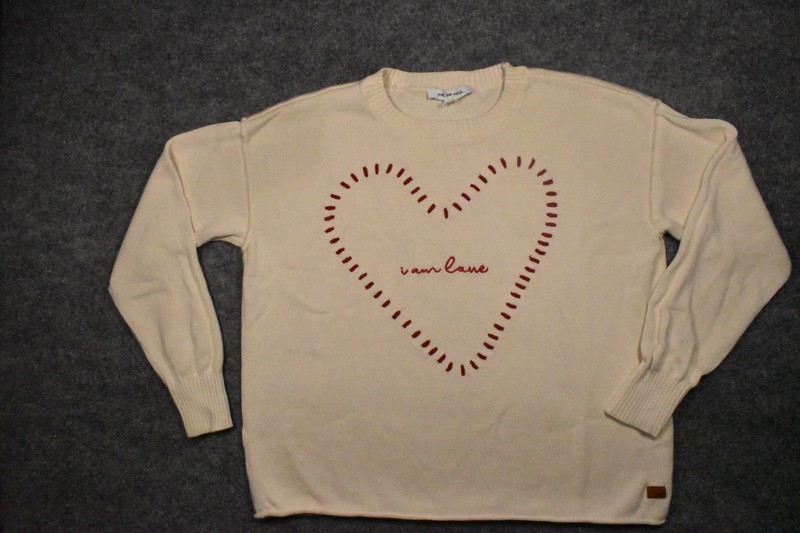 Peace Love World 100% Cotton Novelty Motif Sweater
