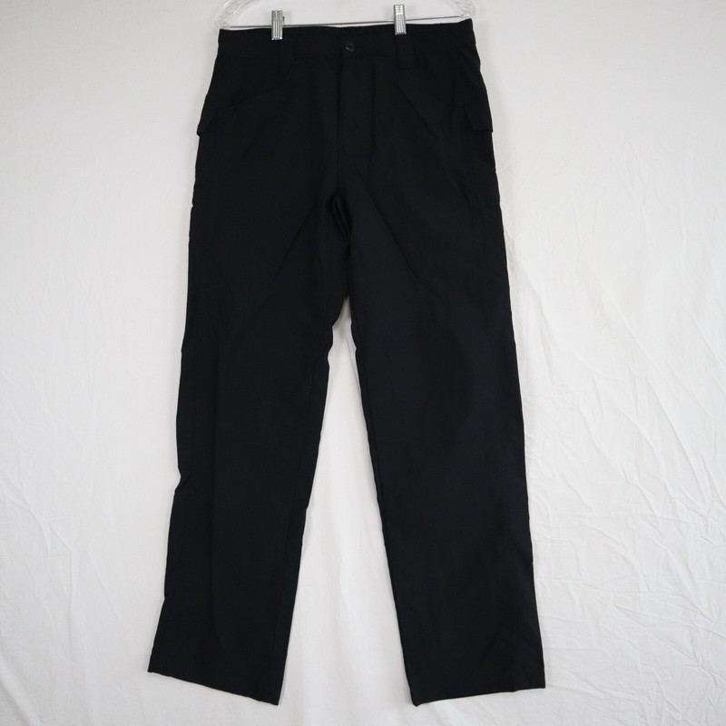 Massif Pants Mens 32R Outdoor Tactical Cargo Flap Pocket Stretch Nylon Black