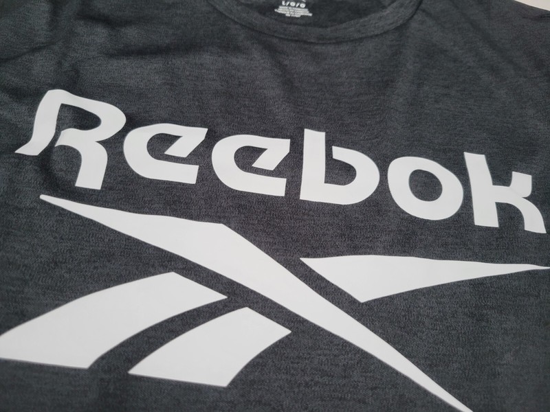Reebok Mens Tank Athletic Muscle Gladiador logo top Black Heather Size Large gallery
